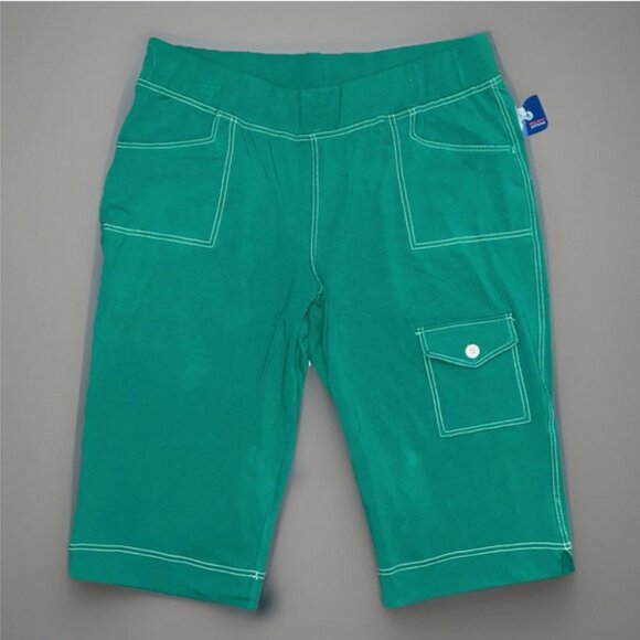 Vintage Kmart Stretch Knit Capri Pants Size 1X Green Holiday Edition NWT - Picture 1 of 6